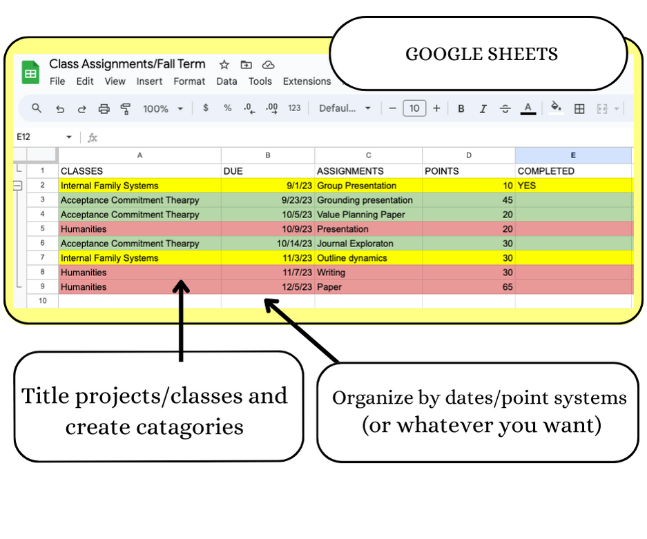 Google Sheets Example